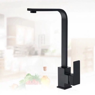 Vòi rửa bát rửa chén nóng lạnh cao cấp vuông đen VRB28 tặng đôi dây cấp inox