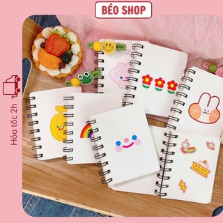 Sổ tay mini ghi chép gáy lò xo in hình đáng yêu