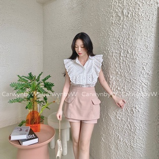 CarwynbyW - Áo Kate Thêu Bèo Tiểu Thư