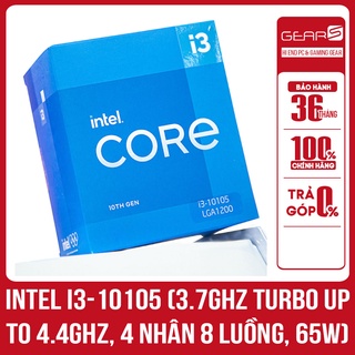 CPU Intel Core i3-10105 (3.7GHz turbo up to 4.4Ghz, 4 nhân 8 luồng, 6MB Cache, 65W) - Socket Intel LGA 1200