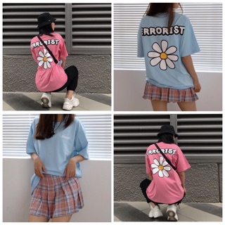 [Unisex] Áo thun tay lỡ dáng rộng unisex - hoa cúc errorist