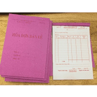 Hóa đơn bán lẻ, phiếu thu, phiếu chi 1 liên, giấy bãi bằng đẹp (một cuốn 50 tờ) khổ A5