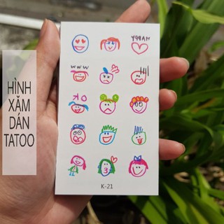 Hình xăm mini cartoon k21. Xăm dán tatoo mini tạm thời, size <10x6cm