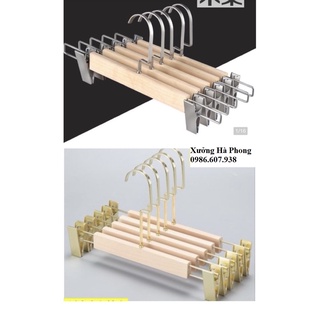 Móc quần áo gỗ, Kẹp quần gỗ người lớn gỗ mộc (Combo 10 cái)