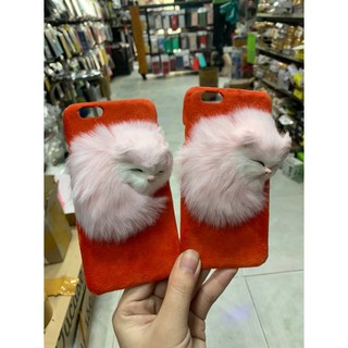 Ốp ip6/6S nhựa cứng lót lông,đính hình thú nổi