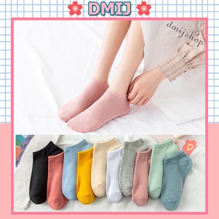 [Mã FAMARAL2 giảm 10K đơn 50K][Vớ nữ cổ thấp] Tất unisex cổ thấp màu trơn nhiều mẫu đáng yêu
