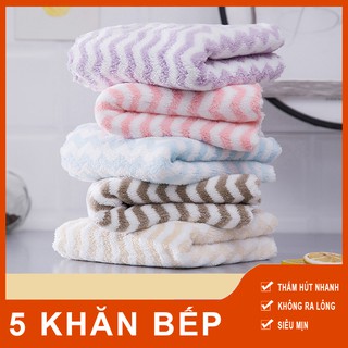 Combo 5 Khăn Lau Đa Năng Dạng Sọc Siêu Thấm Hút -A02