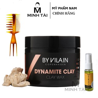 Sáp Vuốt Tóc Nam BY VILAIN Dynamite Clay 65g Hàng Chính Hãng + Xịt Dưỡng Tóc AZENMAN Parana 20ml + Lược Chải Tóc Texture