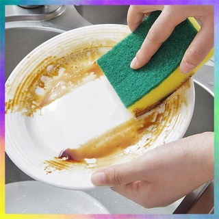 MIẾNG CỌ RỬA CHÉN BÁT XANH VÀNG TIỆN DỤNG - MIẾNG BỌT BIỂN CỌ RỬA XOONG NỒI