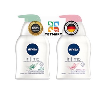 Dung Dịch Vệ Sinh Phụ Nữ Nivea Intimo 250ml, hàng chuẩn Đức, hồng da nhạy cảm và xanh cho da khô, cấp ẩm, lưu hương thơm