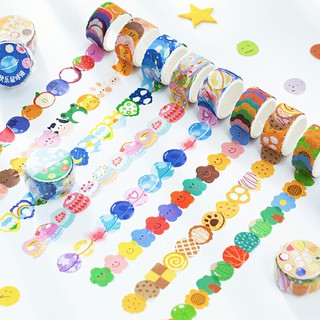 Masking tape - Băng keo sticker nhiều hình dáng/ màu sắc xinh xắn 100 cái/cuộn (Hàng có sẵn)