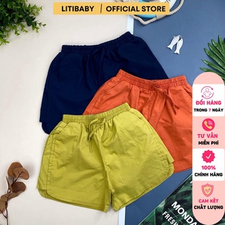 Quần kaki sooc bé gái LITIBABY size 11/16T. dáng quần đùi, chất kaki mềm, mát, buộc dây thể thao