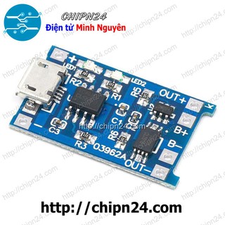 [1 CÁI] Mạch Sạc Pin TP4056 1A Cổng Micro USB có Mạch bảo vệ (Mạch sạc pin 18650)