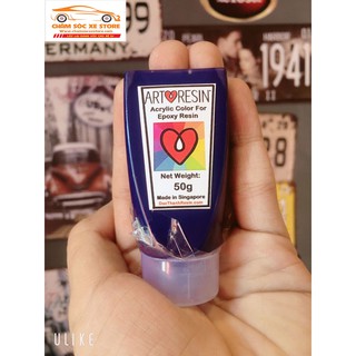 Màu Acrylic XANH DA TRỜI - BLUE chuyên dùng pha Epoxy Resin - Hộp 50g chamsocxestore