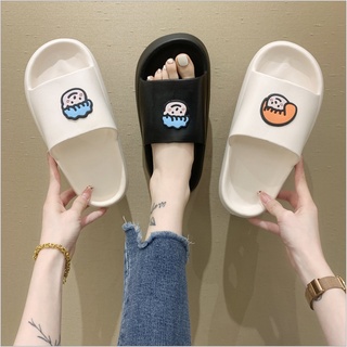 Dép bánh mì quai ngang nữ mẫu mới Hottrend Hình mặt Boy Girl Cute Mềm Êm
