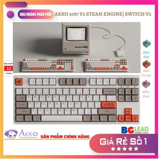 [Chính hãng] Bàn phím cơ AKKO 3087 V2 Steam Engine|Keycap Việt Nam| Foam tiêu âm chống ồn (Switch Blue|Orange|Pink V2)