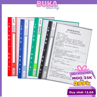 File đựng tài liệu Gắn sổ còng A4 - nhiều ngăn trong suốt tiện lợi phụ kiện văn phòng phẩm HJI