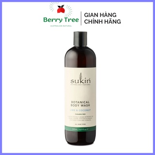Sữa tắm thảo dược hương chanh và dừa Sukin Botanical Body Wash Lime &amp; Coconut 500ml (BR)