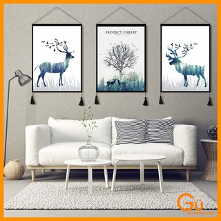 Tranh vải treo tường Decor Phòng Khách - Bộ tranh trang trí nhà cửa, phòng ngủ Gu Decor Wooden