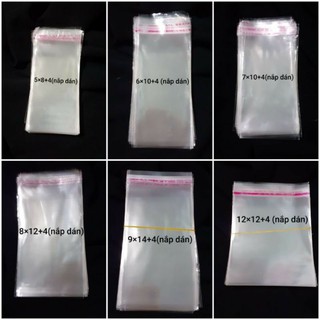 50 túi opp có keo dán miệng size nhỏ (5/6/7/8/9/10/12/13/14/15)