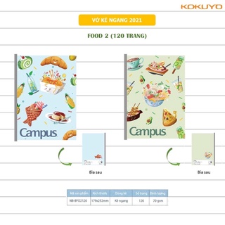 Lốc 10 quyển vở kẻ ngang campus food 2 không chấm