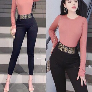 Quần tregging cạp cao Versace sang chảnh chất liệu cao cấp