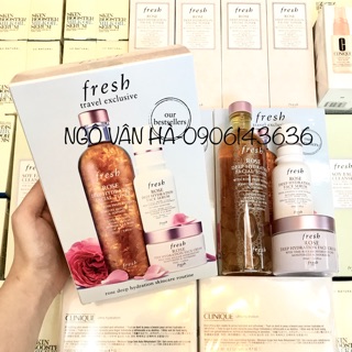 [THANH LÝ] Bộ Dưỡng Da 3 Món Fresh Travel Exclusive Rose Deep Hydration Skincare Routine