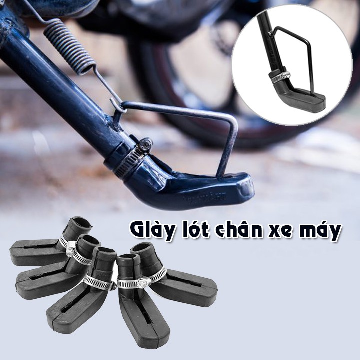 Bọc chân chống xe máy an toàn bản vệ sàn nhà