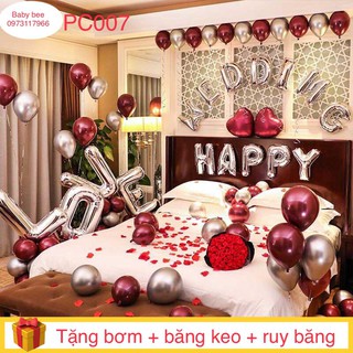 Set bóng trang trí phòng cưới PC007 HOT năm 2021 {TẶNG bơm + băng keo + Ruy băng}