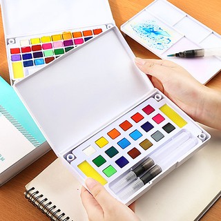 Bộ Màu Nước Water Color Cao Cấp 18 Màu Tặng Bút Nước, 2 Mút, 1 Palette