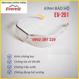 Kính bảo hộ chống bụi và tia UV Everest 201 - màu trắng