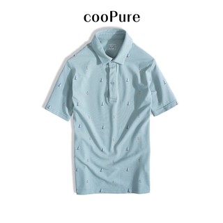 Áo thun polo nam vải Polo stretchy fiber crossword xanh mint, họa tiết nhã nhặn NO.2613 (5 màu)