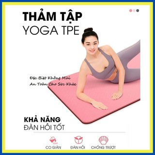 [ Tặng Túi Đựng ] Thảm Tập Yoga  2 Lớp Chống Trượt TPE Tập GYM Cao Cấp Dụng Cụ Thể Thao Chăm Sóc Sức Khỏe (KDT)