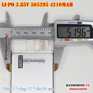 Pin Li-Po 3.85V 4210mAh 505295 (Lithium Polymer) cho Điện Thoại, Bàn Phím Bluetooth, Cửa Vân Tay, Camera Hành Trình
