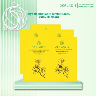 Combo 5 mặt nạ Derladie Witch Hazel Mask Pack giảm mụn, dưỡng sáng da 30ml x5