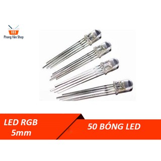 20 Bóng LED 5mm RGB 3 Màu Trong Suốt - Anot - Ktot