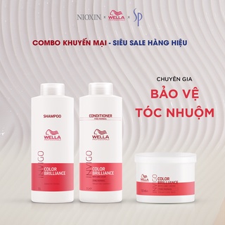 Bộ Gội Xả Hấp Wella Invigo Bảo Vệ Tóc Nhuộm, Duy Trì Độ Sáng Bóng Color Brilliance  (Gội 1000ml+ Xả 1000ml+ Hấp 500ml)