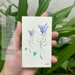 Hình xăm dán tatoo tạm thời mẫu butterfly a01