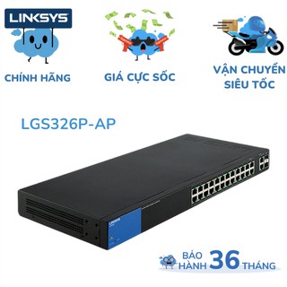Thiết bị chia mạng Linksys LGS326P Smart 16-PORT + 2SFP POE+ business gigabit switch