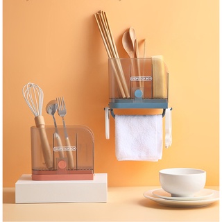 Kệ Đựng Muỗng Đũa Dán Tưởng Nhựa Trong Suốt Sang Trọng -K3