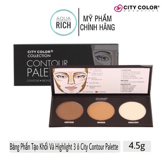 Bảng Phấn Tạo Khối Và Highlight 3 ô City Color Contour Palette