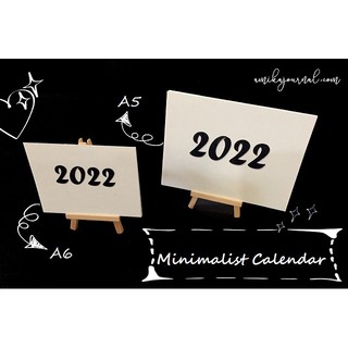 Lịch năm 2022 có âm lịch -MINIMALIST CALENDAR BY amika - Giá vẽ gỗ mini trang trí bàn học (MIỄN PHÍ in tên riêng, quote)