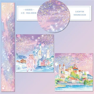 (Chiết theo chu kỳ) Băng dính washi tape p háo hoa rực rỡ #2