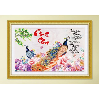 TRANH ĐÍNH ĐÁ CHA MẸ LG1056 (75X50) CM