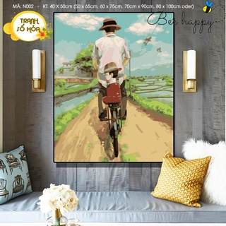 Tranh Số Hóa Phía Sau Lưng Cha BEE HAPPY Vô Cùng Ý Nghĩa Mã CN002