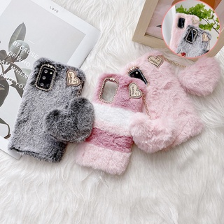 Ốp Điện Thoại Mềm Phối Lông Cho Realme C11 C12 C15 C17 C21 C21Y C25 C25S C3 C11 2020 Realme 5 5i 6i 6 Pro 7i 7 Pro Realme 8 5G Pro