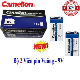 Bộ 2 Viên Pin vuông 9V Camelion Super Heavy Duty Battery - 6F22
