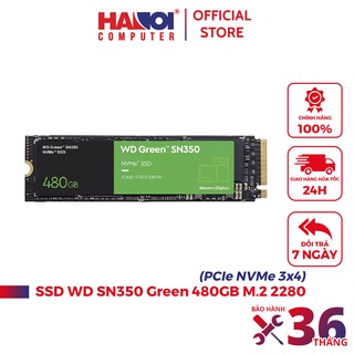 Ổ cứng SSD WD SN350 Green 480GB M.2 2280 PCIe NVMe 3x4 (Đọc 2400MB/s - Ghi 1650MB/s)-(WDS480G2G0C)
