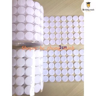 Set 100 cặp Băng Dính Nhám 2 cm Băng Dính Gai / verclo làm học liệu cho bé