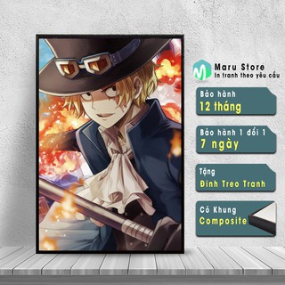 Tranh Canvas Sabo - One Piece - Anime - Tặng Móc Treo Tranh